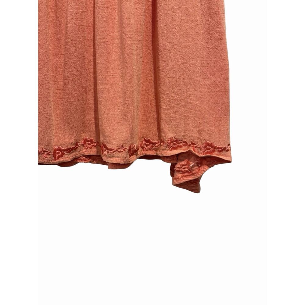 POL Top Sleeveless Coral Embroidered Boho Flowy Ruffle M - Picture 5 of 12